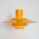 Egg-yolk yellow Falcon pendant light by Andreas Hansen for Fog & Mørup, 1960s