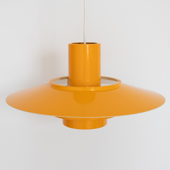 Egg-yolk yellow Falcon pendant light by Andreas Hansen for Fog & Mørup, 1960s