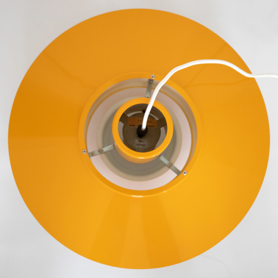 Egg-yolk yellow Falcon pendant light by Andreas Hansen for Fog & Mørup, 1960s