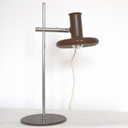 Optima brown table lamp by Hans Due for Fog & M&oslash;rup, early 70s