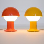 Mushroom lamps designed and made in the 1960s by Holm Sorensen  