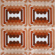 Huge curtain with geometric pop-art design in browns and beige, 1970s