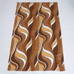 Flowing abstract design fabric in warm earth colours vintage 1970s 