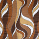 Flowing abstract design fabric in warm earth colours vintage 1970s