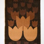 Swedish jute/hessian 1960s/70s tulips table runner fabric unused