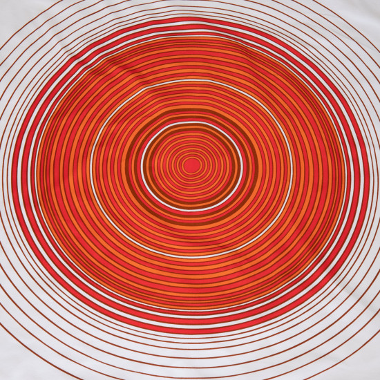 Concentric rings large circular target tablecloth made in Norway 60s/70s