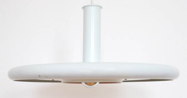 Optima white ufo pendant light by Hans Due for Fog & Mørup, early