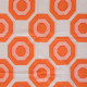 Semi-translucent curtain with orange octagons design, 1960s/70s Danish