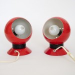 Red Ny-Mag ball lamp pair by Abo Randers of Denmark, 1960s  