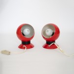 Red Ny-Mag ball lamp pair by Abo Randers of Denmark, 1960s  