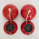 Red Ny-Mag ball lamp pair by Abo Randers of Denmark, 1960s