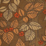 Swedish midcentury modern autumn leaves vintage cotton canvas 1970s