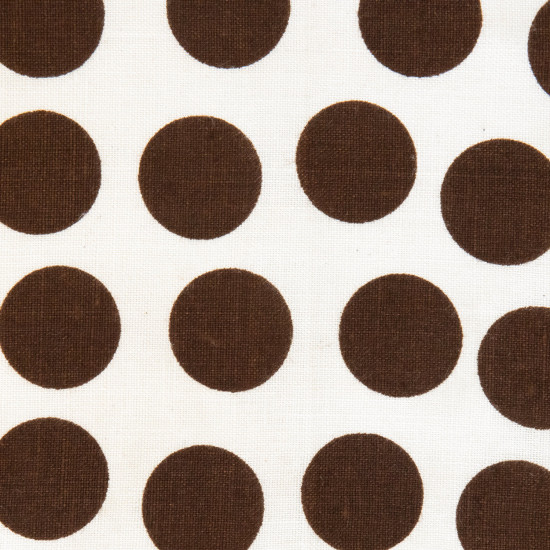 Irish Linen Mills Capri brown polka dots tea towel 1970s