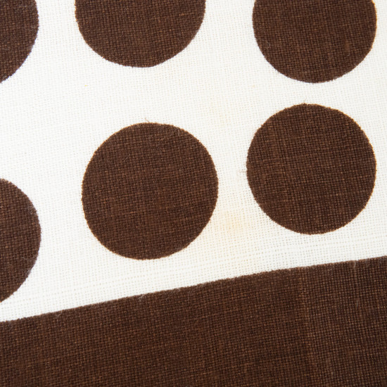 Irish Linen Mills Capri brown polka dots tea towel 1970s