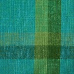 Tablemats (2) Danish 60s green & blue slubbed fabric  