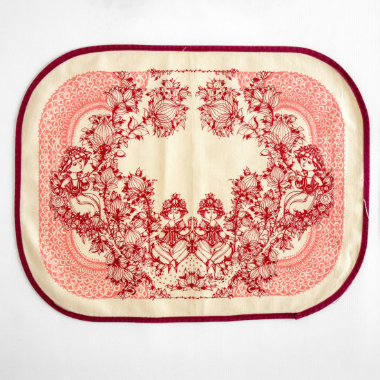 Four tablemats with print design by Bjørn Wiinblad, Denmark 1960s