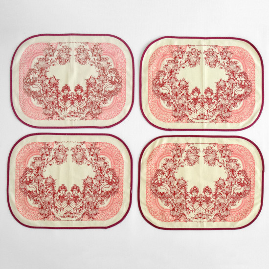 Four tablemats with print design by Bjørn Wiinblad, Denmark 1960s