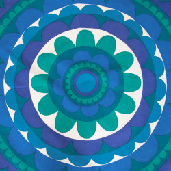 Circular flower print large tablecloth made in Sweden 1960s/1970s