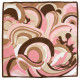 Vintage headscarf with psychedelic design in pinks and browns, 1960s