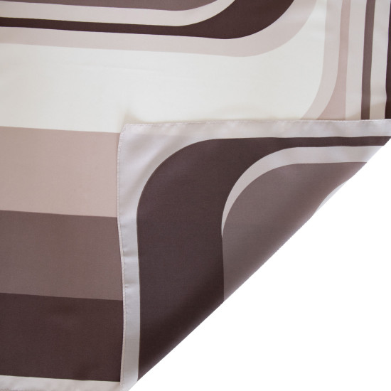 Vintage headscarf with geometric curve design in warm neutrals, 1960s