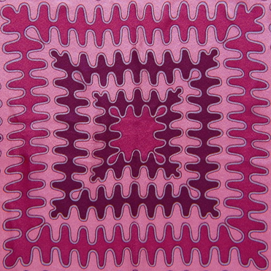 Vintage headscarf with magenta waveform design