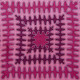 Vintage headscarf with magenta waveform design