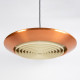 Copper Diskos pendant light by Jo Hammerborg for Fog & Mørup, 1960s
