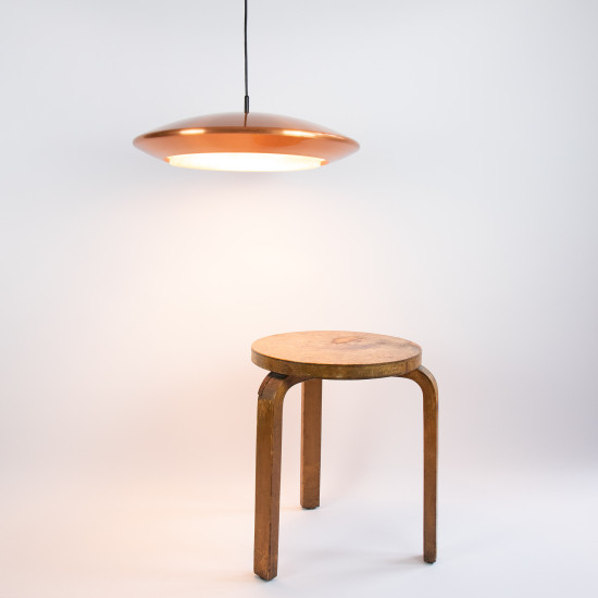 Copper Diskos pendant light by Jo Hammerborg for Fog & Mørup, 1960s