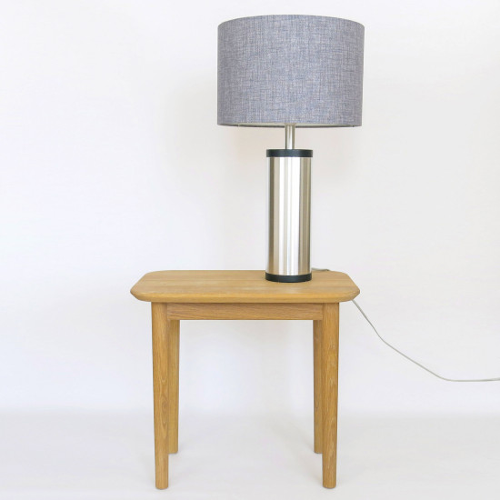 Regent spun aluminium and ebonised wood table lamp by Jo Hammerborg