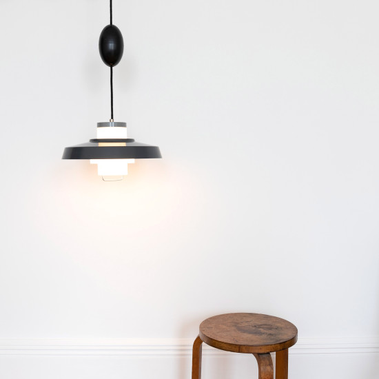 Danish 1950s midcentury modern P528 pendant light by Bent Karlby for Lyfa