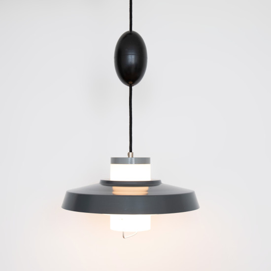 Danish 1950s midcentury modern P528 pendant light by Bent Karlby for Lyfa