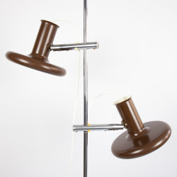 Optima brown double floor lamp by Hans Due for Fog & Mørup, early 70s