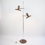 Optima brown double floor lamp by Hans Due for Fog & Mørup, early 70s  