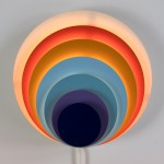 Påfugl (Peacock) art light for the wall designed by Bent Karlby for Lyfa, 1970s