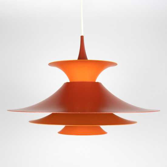 Orange Radius pendant light designed by Erik Balslev for Fog & Mørup