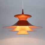 Orange Radius pendant light designed by Erik Balslev for Fog & Mørup  