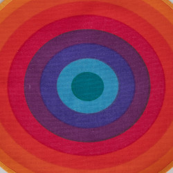 Verner Panton Mira-X Set Circle tablecloth and placemats in rainbow colours 1970s