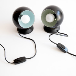 Black Mag ball light pair by Abo Randers/Lyfa of Denmark, 1970s