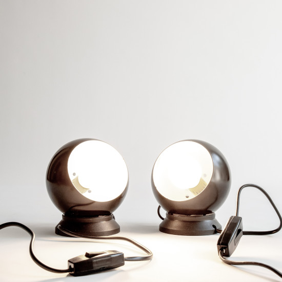 Black Mag ball light pair by Abo Randers/Lyfa of Denmark, 1970s