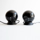 Black Mag ball light pair by Abo Randers/Lyfa of Denmark, 1970s