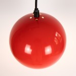 ES Horn of Denmark red space-age ball-shaped pendant light, 1960s/70s  