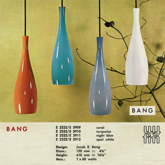 Bang cased glass pendant lamp by Jacob E Bang for Fog & Mørup, 1960s