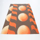 Bold geometric moon curtains pair in orange and brown, 1970s