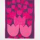 Swedish jute/hessian 1960s/70s magenta tulips table runner fabric unused