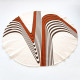 Geometric op-art design circular cotton tablecloth made in Norway 1970s