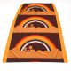 Tampella of Finland Sateensaari red yellow orange rainbow textile 1970s 