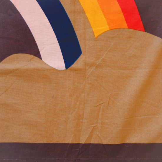 Tampella of Finland Sateensaari red yellow orange rainbow textile 1970s 