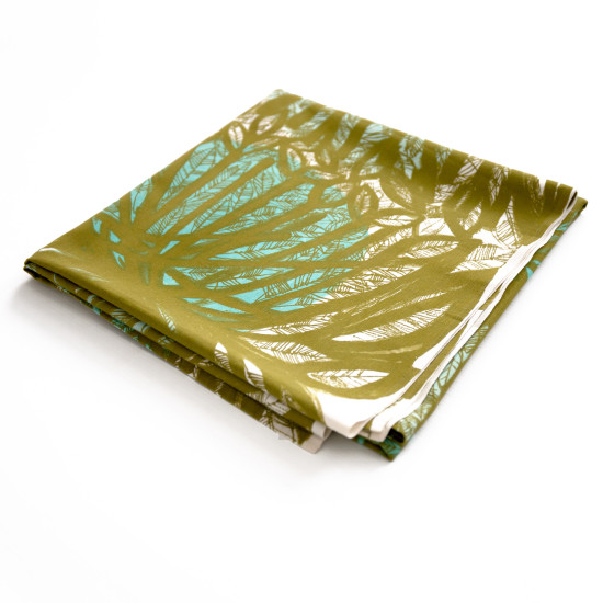 1950s/60s midcentury Swedish art textile with stylised leaf design in the style of Viola Gråsten