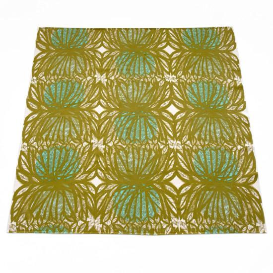 1950s/60s midcentury Swedish art textile with stylised leaf design in the style of Viola Gråsten