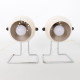 Abo Randers Stat Danish pop art ball lamps pair in glossy white, 1970s 